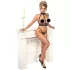 Abierta Fina - Offenes Kettendessous-Set (Schwarz) - L