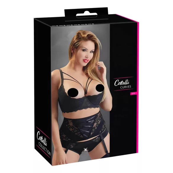 Cottelli Plus Size - Träger-BH mit Ringen (schwarz) - 90D