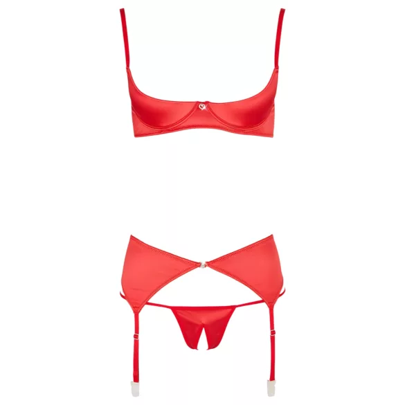 Cottelli - Herz-Offene Hebe-BH-Set (Rot) - 80B/M