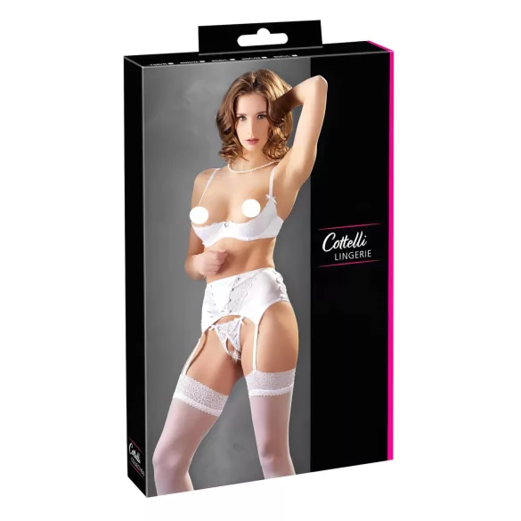 Cottelli - Schnür-BH-Set aus Spitze (weiß)