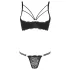 Cottelli - Riemen-BH mit Ring & String (schwarz)