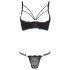 Cottelli - Riemen-BH & String mit Ringen (schwarz) - 80C/M