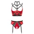 Abierta Fina - Hebe-BH-Set mit Ringen (rot) - 85B/L