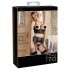 Abierta Fina - Funkelndes Spitzen-Dessous-Set (Schwarz) - 80B/M