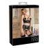 Abierta Fina - Funkelndes Spitzen-Dessous-Set (Schwarz) - 85C/L