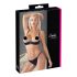Cottelli - Glitzerndes Ketten-Satin-Lift-BH-Set (Schwarz) - 85C/L