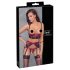 Cottelli Bondage - Rotes mattes Hebeset mit Spitze - L