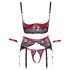 Cottelli Bondage - Mattes, Spitzen-BH-Set (Rot) - XL