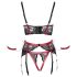 Cottelli Bondage - Mattes, Spitzen-BH-Set (Rot) - XL