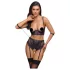 Cottelli Bondage - BH-Set und Handfesseln (schwarz-lila)