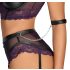 Cottelli Bondage - BH-Set & Handfesseln (Schwarz-Lila) - XL