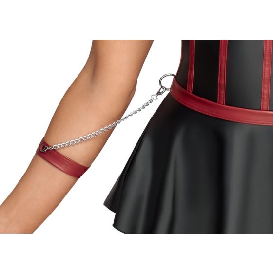 Cottelli Bondage - glänzendes Set mit Handschellen (schwarz-rot)