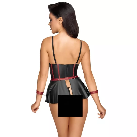 Cottelli Bondage - Glänzendes Set & Handfesseln (Schwarz) - 80B/M