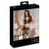Abierta Fina - dreiteiliges Spitzen-Set mit Strapsen (schwarz)