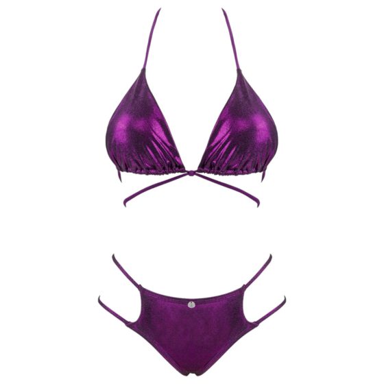 Obsessive Balitta - glänzender Bikini mit Halsband (lila)
