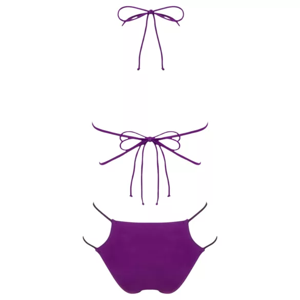 Obsessive Balitta - Glänzendes Neckholder-Bikini (Lila) - M