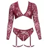 Cottelli Curves - Langärmeliges Spitzen-Set (Rot) - 3XL