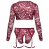 Cottelli Curves - Langärmeliges Spitzen-Set (Rot) - 3XL