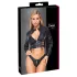 Cottelli - kurzes Kunstleder-Jäckchen und Tanga-Set (schwarz) - M