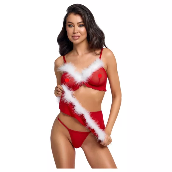 Cottelli - Weihnachts‑Dessous‑Set (rot)