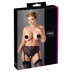   Cottelli Plus Size - Spitzenstrumpfhalter-String (schwarz) - XXXXL