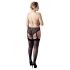 Cottelli Plus Size - Schwarzer Spitzen-Slip mit Strapshalter - XXXXL