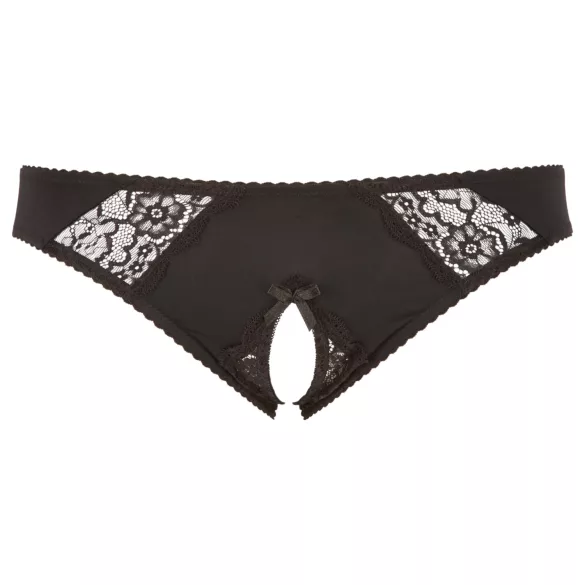 Cottelli Plus Size - Spitzen-Offen-Slip (schwarz) - XL