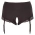 Cottelli Plus Size - Offene Stringpanty mit Strumpfhaltern (Schwarz) - 3XL
