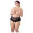 Cottelli Plus Size - Spitzenperlen offener Slip (schwarz) - 3XL