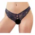 Cottelli - Spitzen-Slip mit Schleife und offenem Schritt (schwarz)