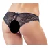 Cottelli - Spitzen-Slip mit Schleife und offenem Schritt (schwarz) - M