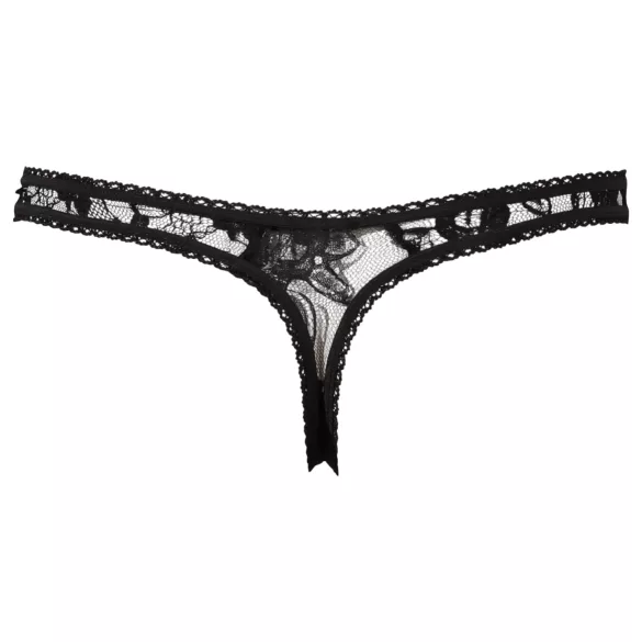 Cottelli - Schwarzer Spitzen-Sextanga - XL