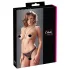 Cottelli - Perlenverzierte offene Spitzen-Tanga (schwarz) - XL