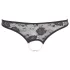 Cottelli - Perlenverzierte offene Spitzen-Tanga (schwarz) - XL