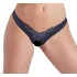Cottelli - Perlenverzierte, offene Blütenslip (schwarz)
