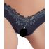 Cottelli - Perlenpanty mit offener Blumenverzierung (schwarz) - L