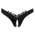 Cottelli - Perlenpanty mit offener Blumenverzierung (schwarz) - L