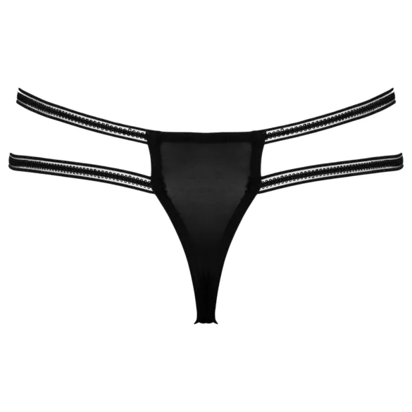 Cottelli - luxuriöser, offener, ringförmiger String (schwarz) - M/L