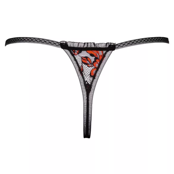 Cottelli - Luxus, rosa Perlentanga (schwarz) - M/L