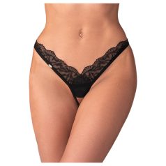 Obsessive - Transparenter Spitzen-Tanga (Schwarz) - L/XL