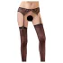 NO:XQSE - Schwarzes Spitzen-Strumpfhalterset - M/L