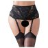 Cottelli Plus Size - Spitzenstrumpfhalter mit Schnürung (Schwarz) - XL