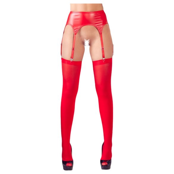 NO:XQSE - Glänzendes Strumpfhalter-Set (Rot)