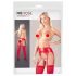 NO:XQSE - Glänzendes Strumpfhalter-Set (Rot)