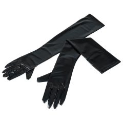 Cottelli - Lange, glänzende Handschuhe (schwarz)