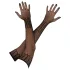 Cottelli Collection - lange, gemusterte schwarze Netz-Handschuhe (S-L)