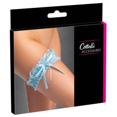 Cottelli - Spitzenstrumpfband mit Schleife - S-L (Blau)