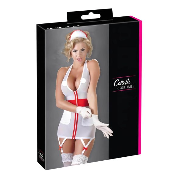 Cottelli - Verführerisches Krankenschwester-Outfit mit Strapse - L