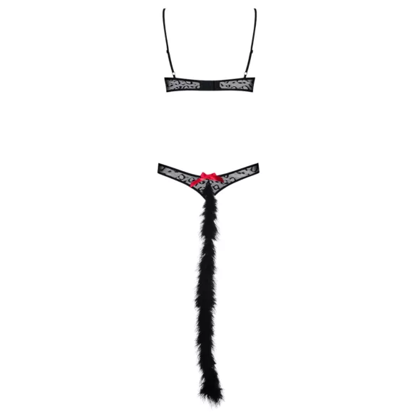 Obsessive Gepardina - Kätzchenkostüm Set (schwarz)