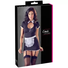 Cottelli - Dienstmädchen-Kleid mit Strapsen (Schwarz-Weiß)
